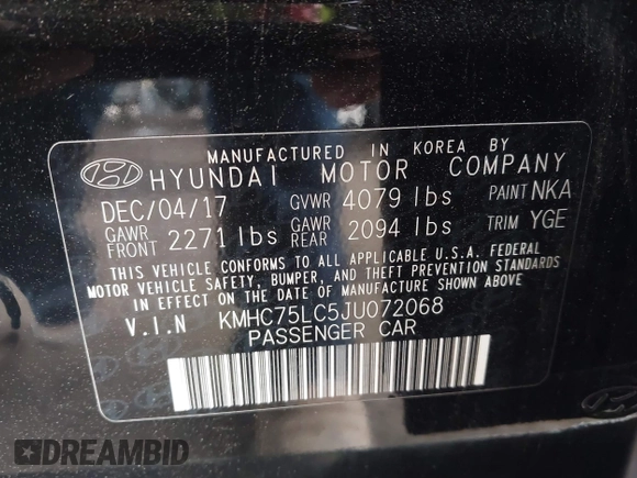 2018 Hyundai Ioniq SEL z VIN KMHC75LC5JU072068, wystawiony jako IAAI lot #41895910 z przebiegiem 255 532 mil mil oraz . Historia ofert i sprzedaży dostępna na DreamBid. Obrazek 9.