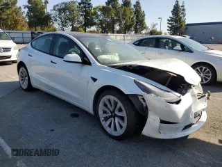 2022 Tesla Model 3 Long Range with VIN 5YJ3E1EB5NF145364, listed as a Copart auction lot 48956045 with 80,485 mi miles and Clean Title. Bid and sale history available at carsss.com. Image 4.