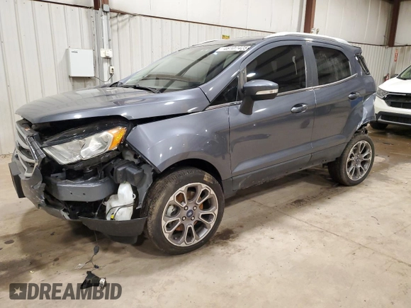 2018 Ford EcoSport Titanium z VIN MAJ6P1WL3JC247791, wystawiony jako Copart lot #46107425 z przebiegiem 54 459 mil mil oraz Szkoda całkowita • Salvage title. Historia ofert i sprzedaży dostępna na DreamBid. Obrazek 1.