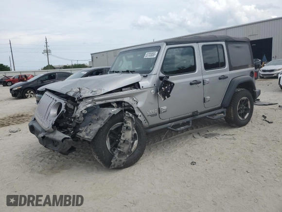 2018 Jeep Wrangler Unlimited Sport с VIN 1C4HJXDG1JW151623, выставлен на аукционе Copart как лот 53703055 с пробегом 54 186 миль миль и Списание • Salvage title. История ставок и продаж доступна на DreamBid. Изображение 1.