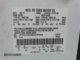 2013 Ford F-150 XL with VIN 1FTFW1EF8DKF67899, listed as a Copart auction lot 55303025 with 310,505 mi miles and Salvage title. Bid and sale history available at DreamBid. Image 13.