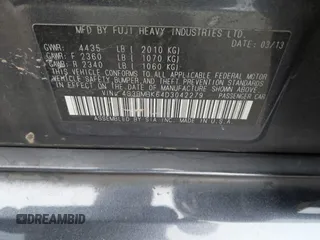2013 Subaru Legacy Limited with VIN 4S3BMBK64D3042279, listed as a IAAI auction lot 42488497 with 173,427 mi miles and . Bid and sale history available at DreamBid. Image 9.