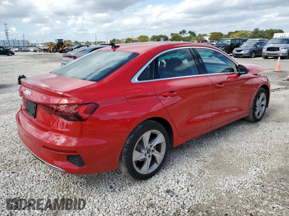 2022 Audi A3 Premium with VIN WAUAUDGY1NA072271, listed as a Copart auction lot 40297433 with 10,293 mi miles. Bid and sale history available at carsss.com. Image 3.