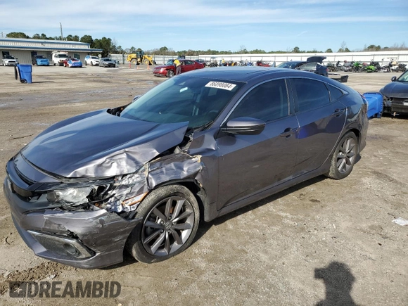 2021 Honda Civic Sedan EX-L with VIN 19XFC1F74ME002424, listed as a Copart auction lot 86898084 with 32,702 mi miles and Salvage Title. Bid and sale history available at carsss.com. Image 1.