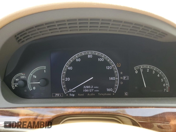 2007 Mercedes-Benz S 550 with VIN WDDNG71XX7A103152, listed as a Copart auction lot 60936705 with 106,127 mi miles and Salvage title. Bid and sale history available at DreamBid. Image 9.