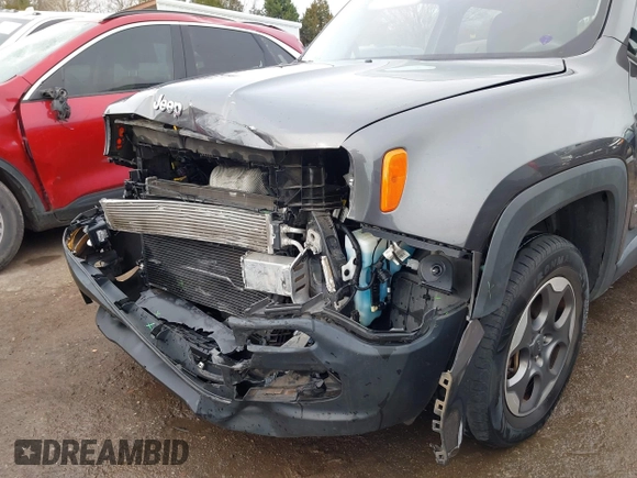 2017 Jeep Renegade Sport with VIN ZACCJBAB7HPE73406, listed as a IAAI auction lot 41721971 with 72,376 mi miles and . Bid and sale history available at carsss.com. Image 6.