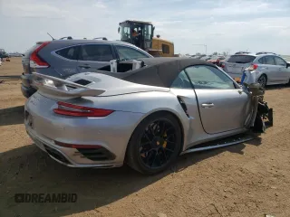 2017 Porsche 911 Turbo with VIN WP0CD2A94HS178570, listed as a Copart auction lot 63836384 with 25,197 mi miles and Salvage Title. Bid and sale history available at carsss.com. Image 3.