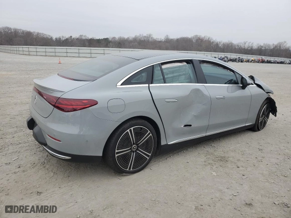 2023 Mercedes-Benz EQE with VIN W1KEG2BB1PF038572, listed as a Copart auction lot 86870744 with 0 mi miles and Salvage Title. Bid and sale history available at carsss.com. Image 3.