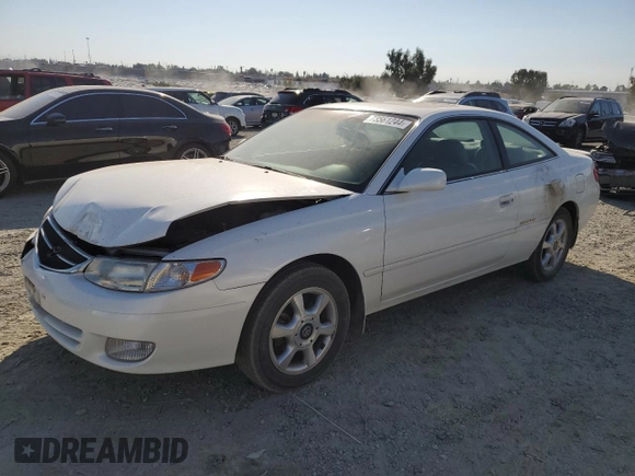 2001 Toyota Solara SE with VIN 2T1CF22P81C458104, listed as a Copart auction lot 73561244 with 74,177 mi miles and Salvage Title. Bid and sale history available at carsss.com. Image 1.