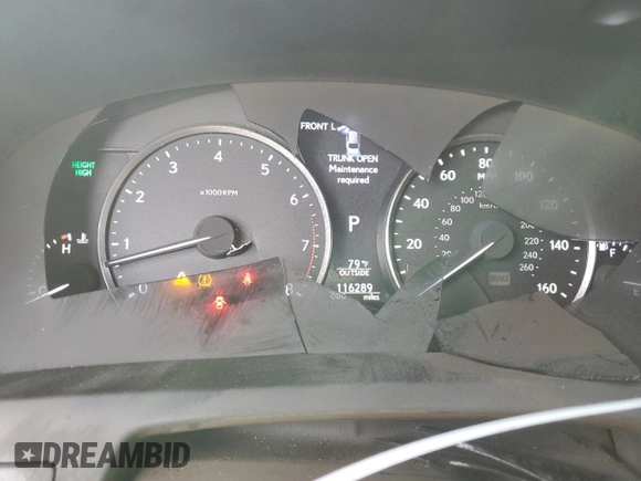 2015 Lexus LS with VIN JTHBL5EF1F5135587, listed as a Copart auction lot 45588705 with 116,289 mi miles and Salvage Title. Bid and sale history available at carsss.com. Image 9.