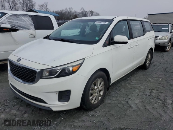 2016 Kia Sedona L with VIN KNDMA5C19G6173944, listed as a Copart auction lot 45194425 with 95,252 mi miles and Salvage Title. Bid and sale history available at carsss.com. Image 1.