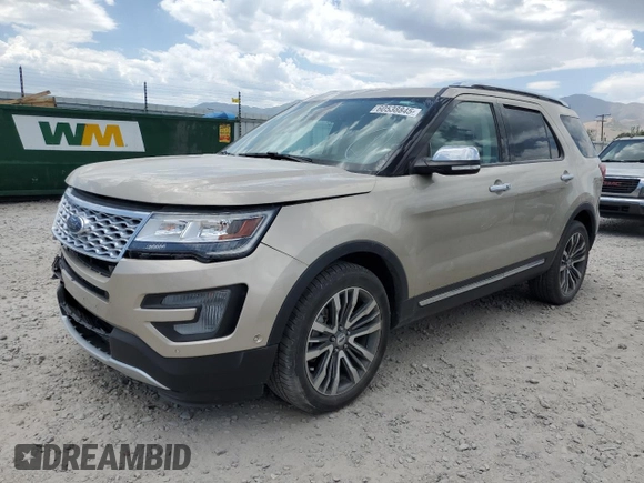 2017 Ford Explorer Platinum with VIN 1FM5K8HT1HGD78629, listed as a Copart auction lot 60538845 with 78,722 mi miles and Salvage title. Bid and sale history available at DreamBid. Image 1.