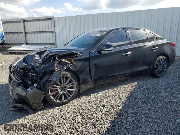 2021 Infiniti Q50 Red Sport 400 with VIN JN1FV7DP4MM850274, listed as a Copart auction lot 79817564 with Not Provided miles and Clean Title. Bid and sale history available at DreamBid. Image 1.