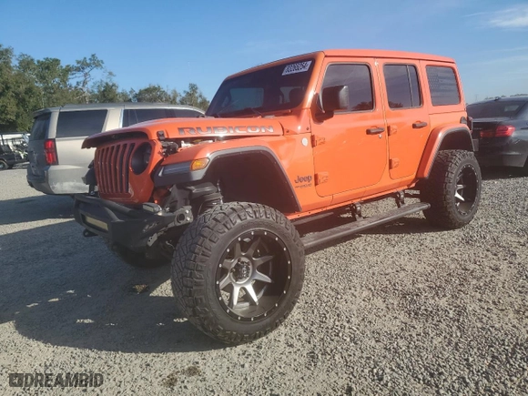 2019 Jeep Wrangler Unlimited Rubicon with VIN 1C4HJXFN3KW527672, listed as a Copart auction lot 83265254 with 89,953 mi miles and Salvage Title. Bid and sale history available at carsss.com. Image 1.