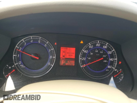 2008 Infiniti EX Journey with VIN JNKAJ09E38M303700, listed as a Copart auction lot 57881605 with 62,888 mi miles and Salvage title. Bid and sale history available at DreamBid. Image 9.