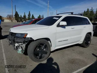 2015 Jeep Grand Cherokee Overland with VIN 1C4RJFCM5FC146181, listed as a Copart auction lot 47127815 with 93,566 mi miles and Salvage title. Bid and sale history available at DreamBid. Image 1.