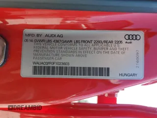 2015 Audi A3 1.8T Premium with VIN WAUACGFF0F1023603, listed as a Copart auction lot 71322112 with 83,730 mi miles. Bid and sale history available at carsss.com. Image 12.