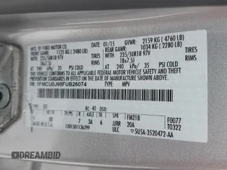 2015 Ford Escape Titanium with VIN 1FMCU0J95FUB26074, listed as a Copart auction lot 88052385 with 167,475 mi miles and Clean Title. Bid and sale history available at DreamBid. Image 12.