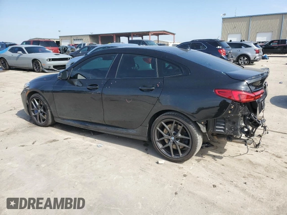 2021 BMW 2 Series M235i xDrive with VIN WBA13AL02M7J66141, listed as a Copart auction lot 44651015 with 22,656 mi miles and Salvage Title. Bid and sale history available at DreamBid. Image 2.
