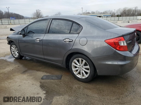 2012 Honda Civic EX with VIN 19XFB2F82CE026088, listed as a Copart auction lot 51081985 with Not Provided miles and Non Repairable. Bid and sale history available at DreamBid. Image 2.