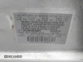 2021 Nissan Versa SV with VIN 3N1CN8EV4ML858875, listed as a IAAI auction lot 42470930 with 11,908 mi miles and . Bid and sale history available at DreamBid. Image 9.