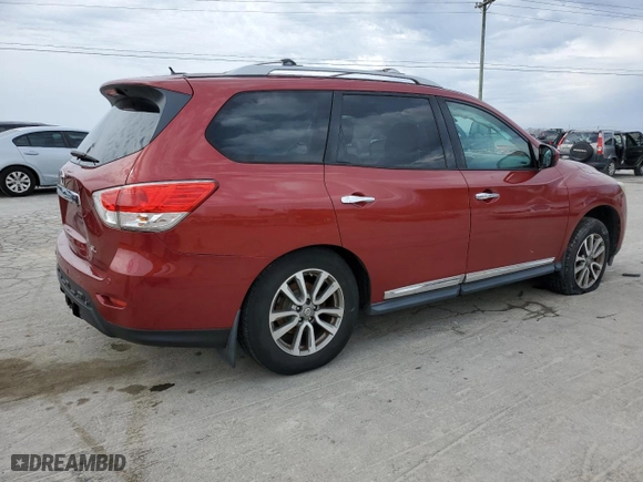 2013 Nissan Pathfinder Platinum with VIN 5N1AR2MNXDC621693, listed as a Copart auction lot 47942835 with 164,158 mi miles and Salvage Title. Bid and sale history available at carsss.com. Image 3.