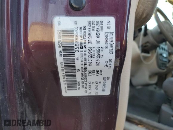 2003 Chrysler PT Cruiser Touring with VIN 3C4FY58B63T587236, listed as a Copart auction lot 77366574 with 109,617 mi miles and Salvage Title. Bid and sale history available at DreamBid. Image 14.