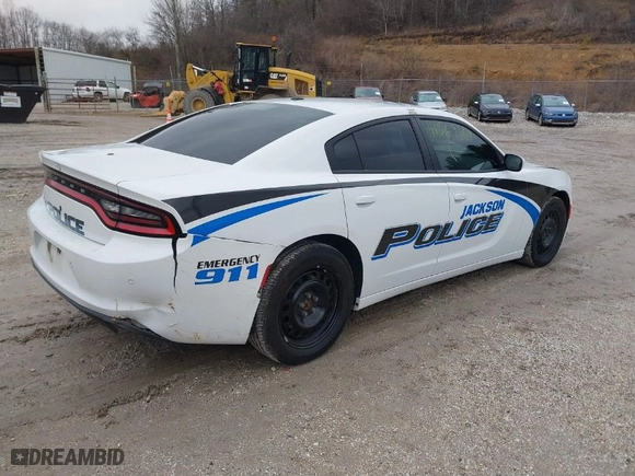 2019 Dodge Charger Police with VIN 2C3CDXKT4KH600766, listed as a IAAI auction lot 41569367 with NaN miles. Bid and sale history available at carsss.com. Image 4.