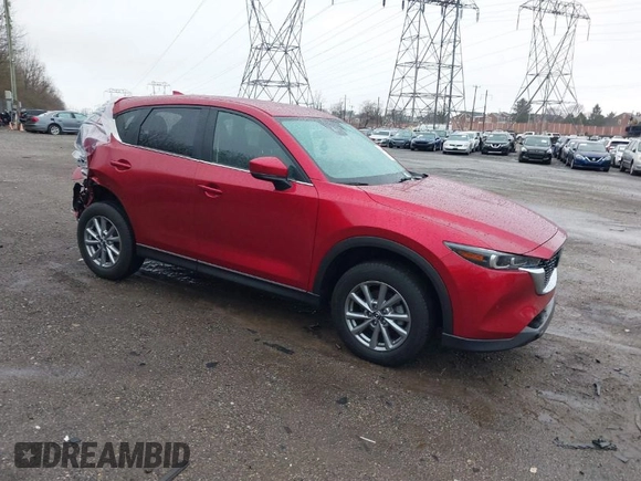 2023 Mazda CX-5 2.5 S Select Package with VIN JM3KFBBM8P0199092, listed as a IAAI auction lot 41851908 with 34,491 mi miles. Bid and sale history available at carsss.com. Image 1.