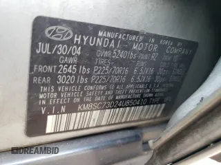 2004 Hyundai Santa Fe GLS with VIN KM8SC73D24U850410, listed as a Copart auction lot 78147144 with 181,995 mi miles and Salvage Title. Bid and sale history available at carsss.com. Image 13.
