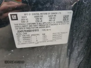 2016 GMC Terrain SLE with VIN 2GKFLTE36G6181813, listed as a Copart auction lot 53709685 with 136,282 mi miles and Salvage Title. Bid and sale history available at DreamBid. Image 14.