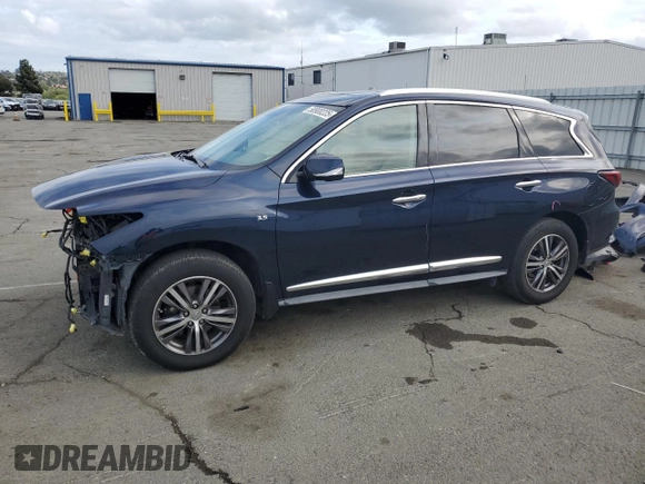 2017 Infiniti QX60 with VIN 5N1DL0MM1HC560489, listed as a Copart auction lot 50900225 with 59,091 mi miles and Salvage Title. Bid and sale history available at carsss.com. Image 1.