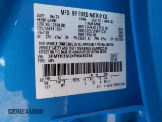 2023 Ford Mustang Mach-E Premium с VIN 3FMTK3SUXPMA56796, выставлен на аукционе Copart как лот 83476884 с пробегом 9 941 миль миль и Списание • Salvage title. История ставок и продаж доступна на DreamBid. Изображение 16.