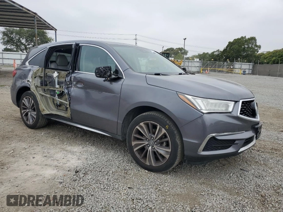 2017 Acura MDX Technology with VIN 5FRYD3H57HB004261, listed as a Copart auction lot 61956755 with 73,600 mi miles and Salvage title. Bid and sale history available at DreamBid. Image 4.
