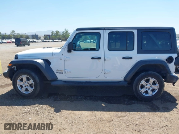 2018 Jeep Wrangler Unlimited Sport with VIN 1C4HJXDG4JW319142, listed as a IAAI auction lot 42702550 with 72,023 mi miles and . Bid and sale history available at DreamBid. Image 14.