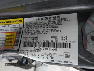 2019 Ford Fusion S with VIN 3FA6P0G79KR215541, listed as a IAAI auction lot 41626638 with 73,751 mi miles and . Bid and sale history available at DreamBid. Image 9.