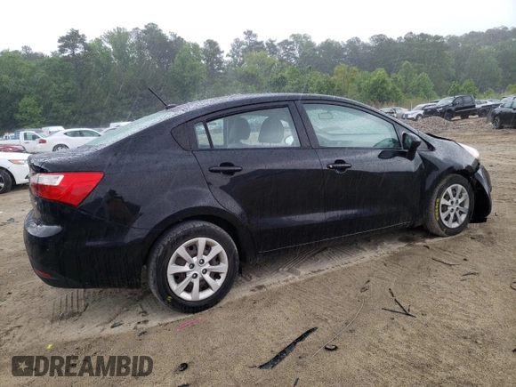 2015 Kia Rio LX with VIN KNADM4A36F6461146, listed as a Copart auction lot 54969204 with 74,501 mi miles and Salvage Title. Bid and sale history available at carsss.com. Image 3.