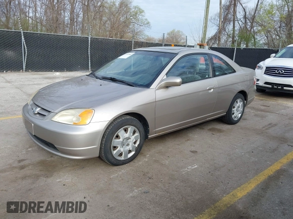 2002 Honda Civic EX with VIN 1HGEM22972L093944, listed as a IAAI auction lot 41893881 with 301,183 mi miles. Bid and sale history available at carsss.com. Image 2.