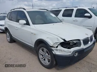 2005 BMW X3 3.0i z VIN WBXPA93485WD12527, wystawiony jako IAAI lot #42140212 z przebiegiem 345 646 mil mil oraz . Historia ofert i sprzedaży dostępna na DreamBid. Obrazek 1.
