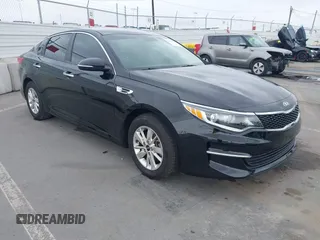 2016 Kia Optima LX with VIN 5XXGT4L37GG024243, listed as a IAAI auction lot 42098585 with 108,777 mi miles. Bid and sale history available at carsss.com. Image 1.