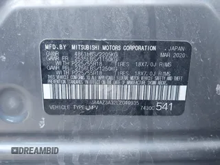 2020 Mitsubishi Outlander ES z VIN JA4AZ3A32LZ040935, wystawiony jako IAAI lot #41521469 z przebiegiem 86 106 mil mil oraz . Historia ofert i sprzedaży dostępna na DreamBid. Obrazek 9.