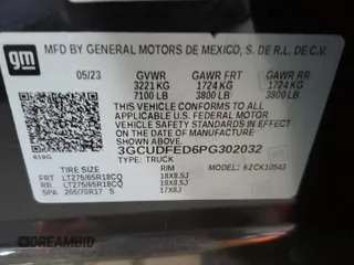 2023 Chevrolet Silverado 1500 LT Trail Boss with VIN 3GCUDFED6PG302032, listed as a Copart auction lot 43483165 with 5,865 mi miles and Salvage Title. Bid and sale history available at DreamBid. Image 14.