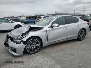 2015 Infiniti Q50 Sport with VIN JN1BV7AP7FM343293, listed as a Copart auction lot 53559645 with 123,386 mi miles and Salvage title. Bid and sale history available at DreamBid. Image 1.