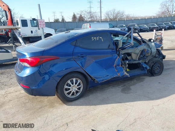 2016 Hyundai Elantra GL with VIN 5NPDH4AE0GH717281, listed as a IAAI auction lot 41773959 with 129,250 mi miles. Bid and sale history available at carsss.com. Image 4.