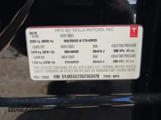 2016 Tesla Model X 70D z VIN 5YJXCAE29GF003478, wystawiony jako IAAI lot #41965737 z przebiegiem 105 930 mil mil oraz . Historia ofert i sprzedaży dostępna na DreamBid. Obrazek 9.