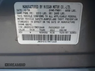 2007 Infiniti G35 Journey z VIN JNKBV61E77M712448, wystawiony jako IAAI lot #41687343 z przebiegiem 244 794 mil mil oraz . Historia ofert i sprzedaży dostępna na DreamBid. Obrazek 9.