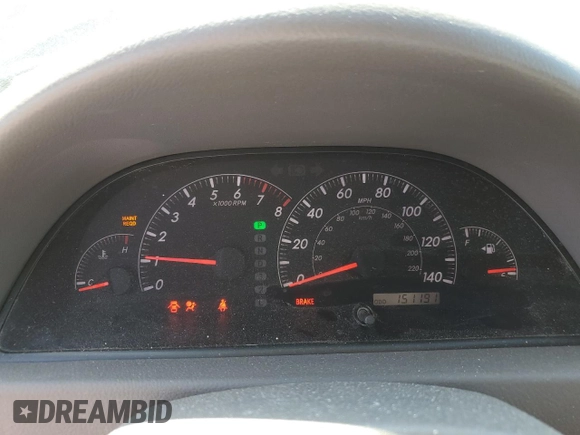 2005 Toyota Camry LE z VIN 4T1BE30K35U534439, wystawiony jako Copart lot #59994085 z przebiegiem 151 191 mil mil oraz Szkoda całkowita • Salvage title. Historia ofert i sprzedaży dostępna na DreamBid. Obrazek 9.