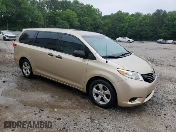 2014 Toyota Sienna L with VIN 5TDZK3DC3ES499663, listed as a Copart auction lot 57615535 with 201,561 mi miles and Salvage title. Bid and sale history available at DreamBid. Image 4.