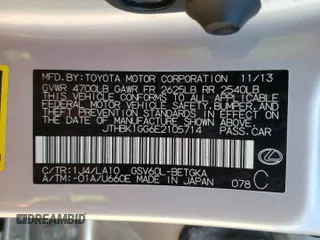 2014 Lexus ES 330 z VIN JTHBK1GG6E2105714, wystawiony jako Copart lot #52778825 z przebiegiem 125 153 mil mil oraz Szkoda całkowita • Salvage title. Historia ofert i sprzedaży dostępna na DreamBid. Obrazek 13.