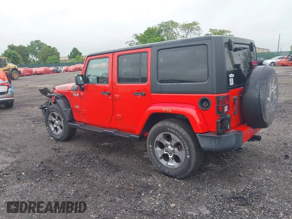 2017 Jeep Wrangler Unlimited Sahara with VIN 1C4HJWEG6HL609208, listed as a IAAI auction lot 42231634 with 87,466 mi miles and . Bid and sale history available at DreamBid. Image 3.